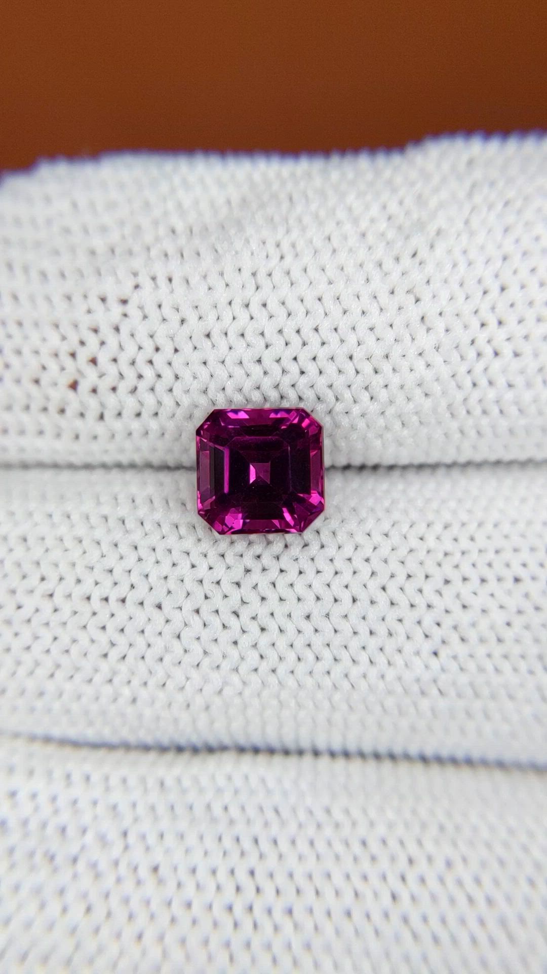 2.12 Ct. Purplish Pink Rhodolite Garnet from Ceylon (Sri Lanka) Size Video