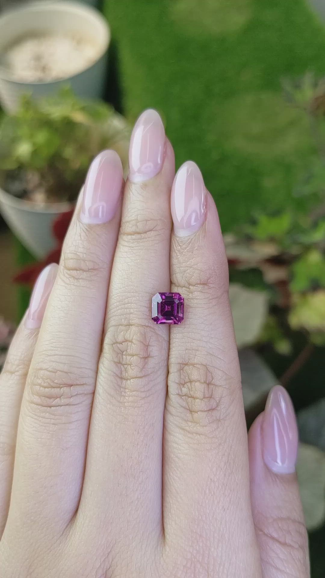 2.12 Ct. Purplish Pink Rhodolite Garnet from Ceylon (Sri Lanka) Size Video