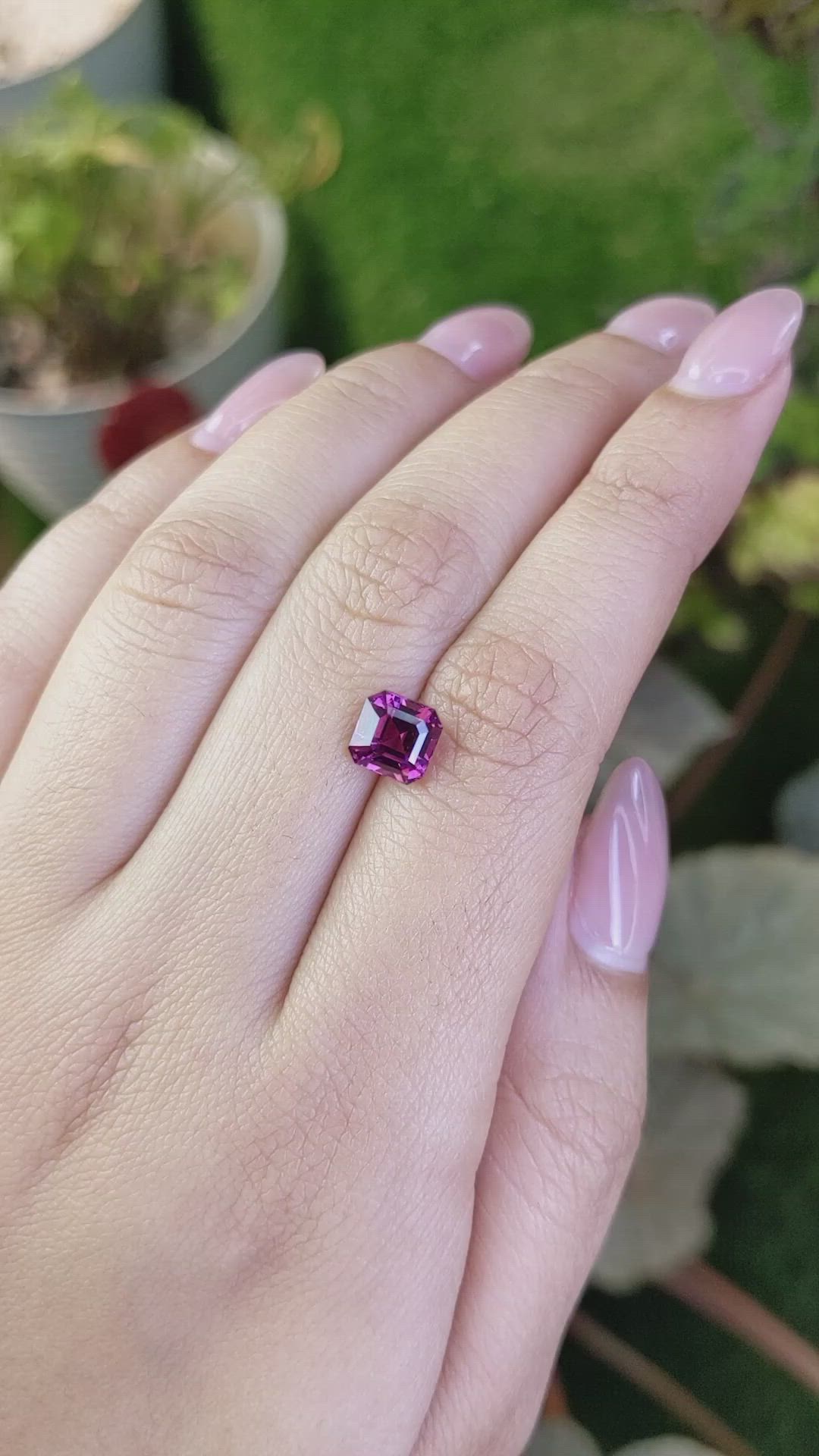 2.12 Ct. Purplish Pink Rhodolite Garnet from Ceylon (Sri Lanka) Size Video