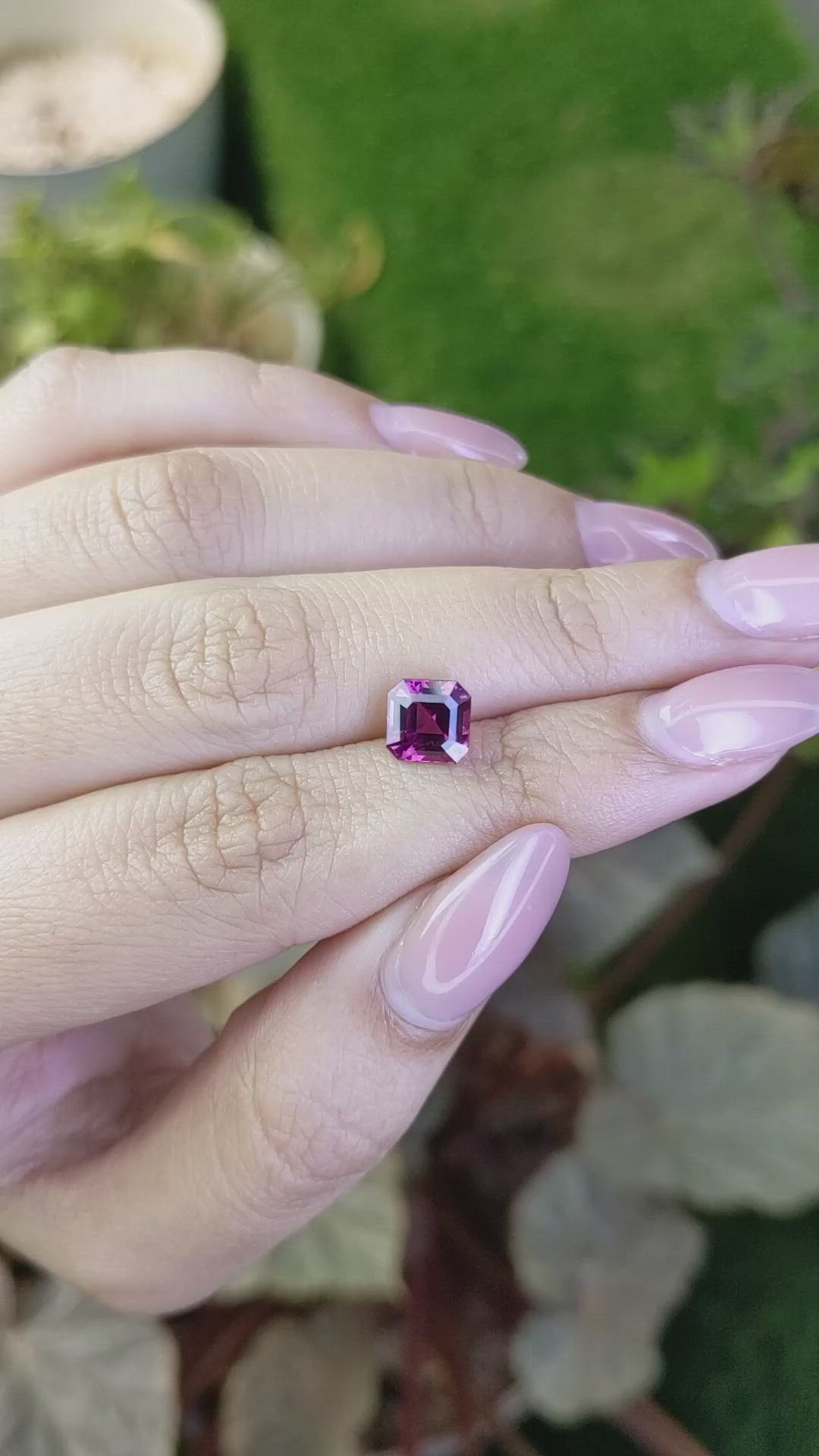 2.12 Ct. Purplish Pink Rhodolite Garnet from Ceylon (Sri Lanka) Size Video