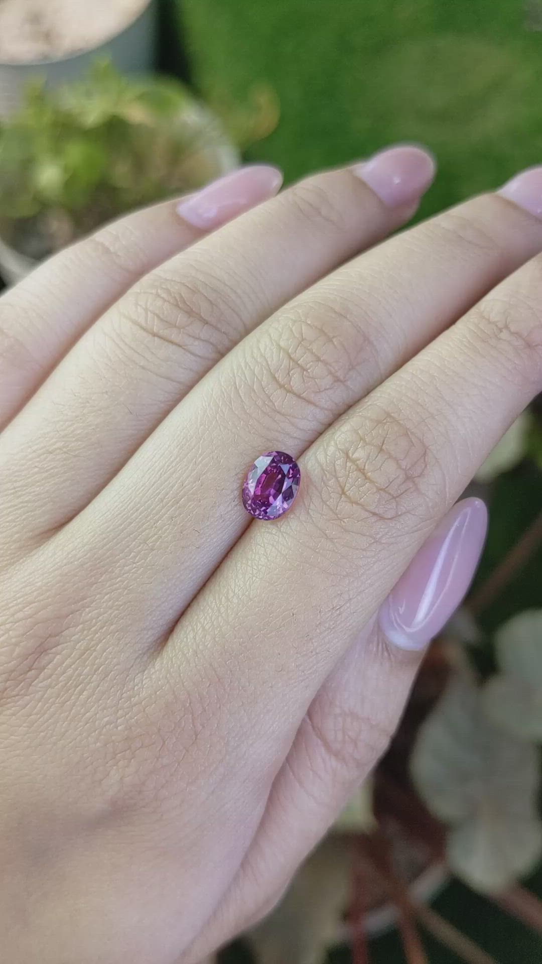 1.74 Ct. Purplish Pink Rhodolite Garnet from Ceylon (Sri Lanka) Size Video