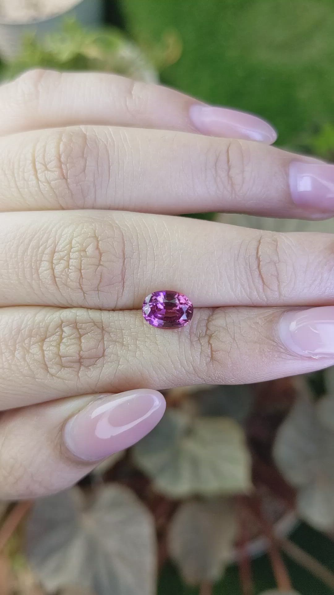1.74 Ct. Purplish Pink Rhodolite Garnet from Ceylon (Sri Lanka) Size Video