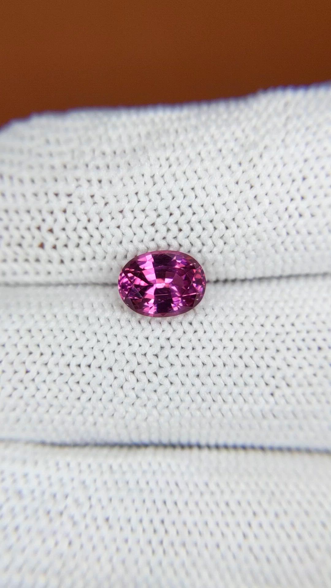 1.74 Ct. Purplish Pink Rhodolite Garnet from Ceylon (Sri Lanka) Size Video