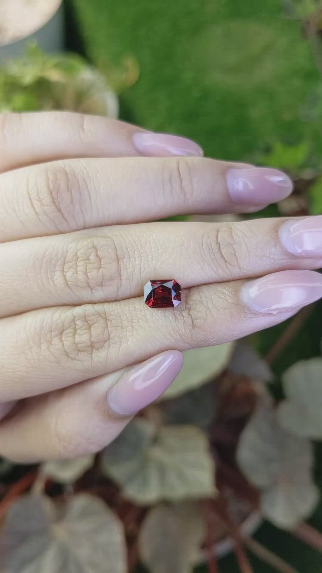 1.67 Ct. Orangish Red Garnet from Ceylon (Sri Lanka) Size Video