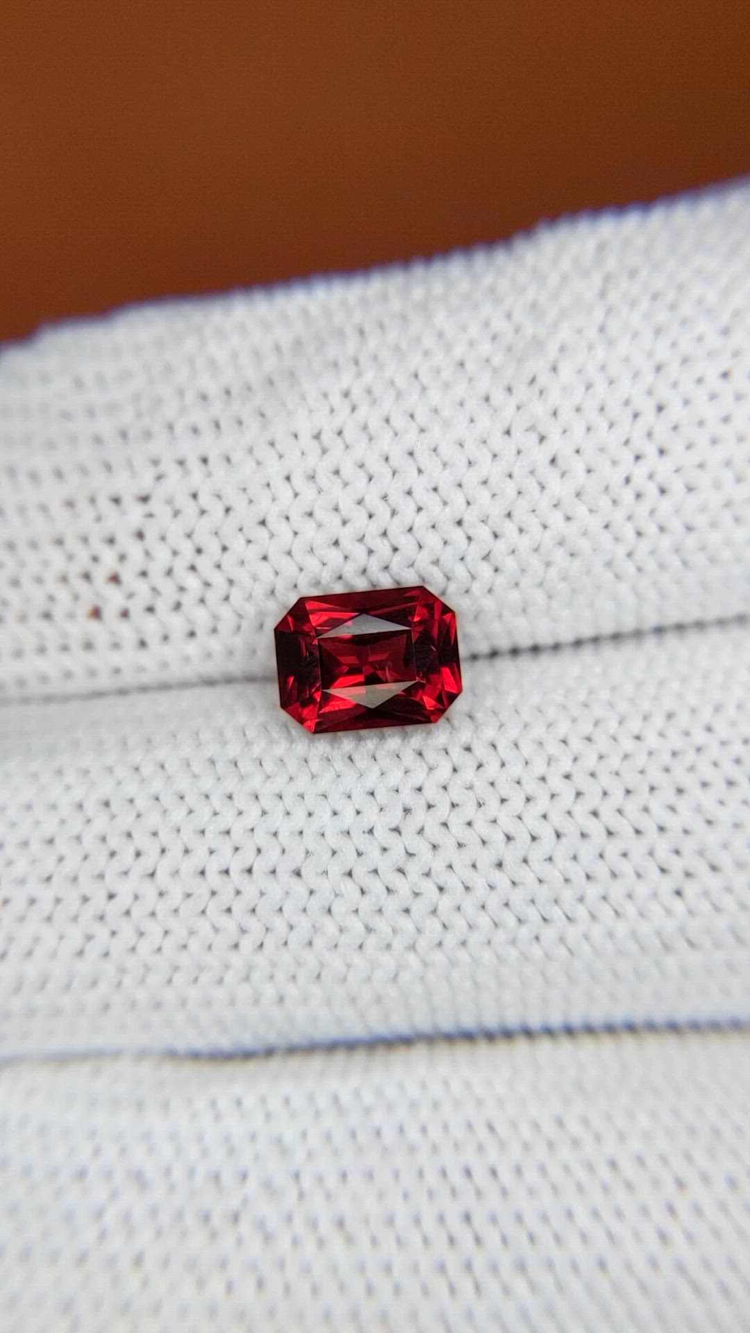 1.67 Ct. Orangish Red Garnet from Ceylon (Sri Lanka) Size Video