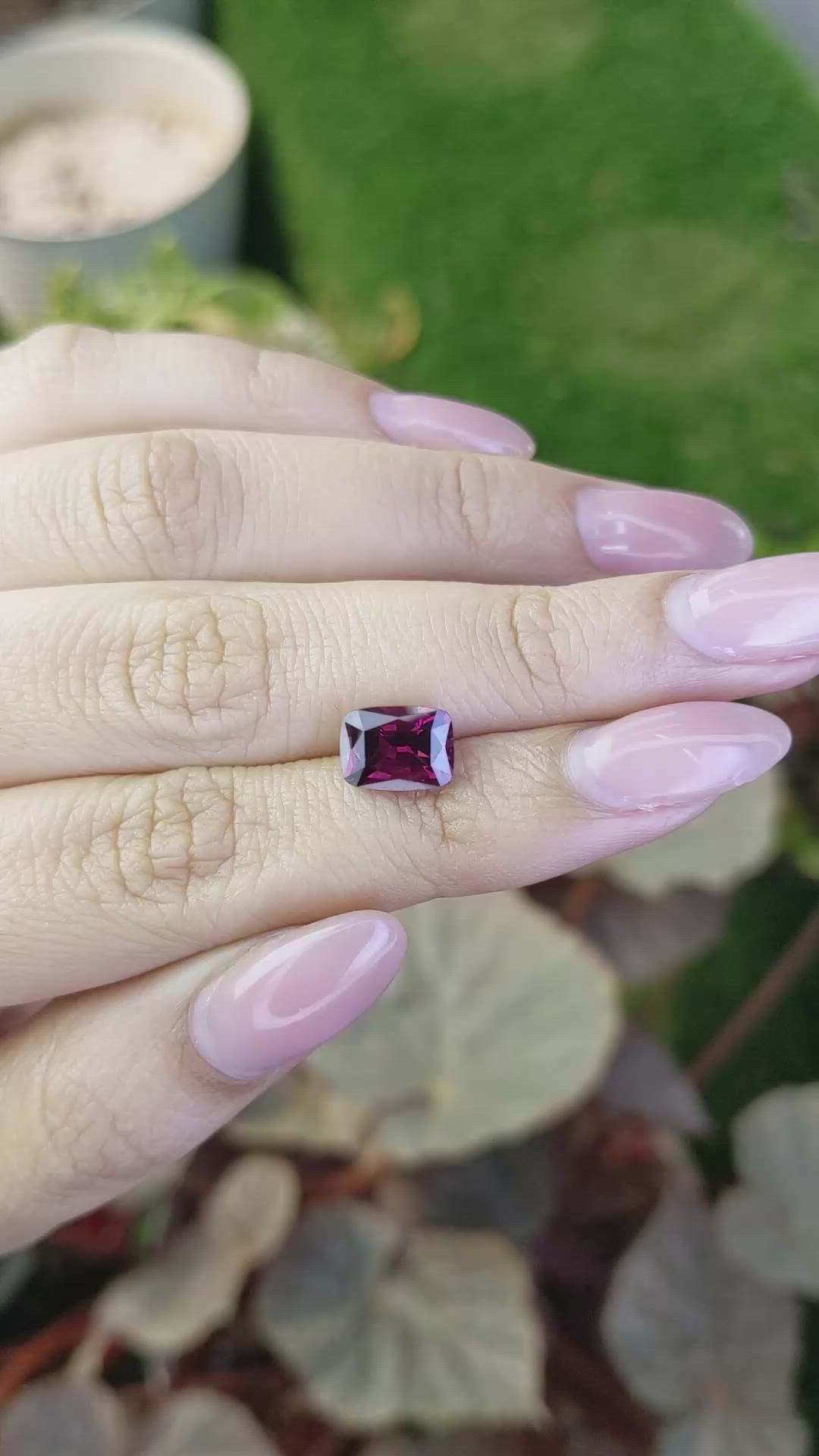 2.70 Ct. Purplish Pink Rhodolite Garnet from Ceylon (Sri Lanka) Size Video