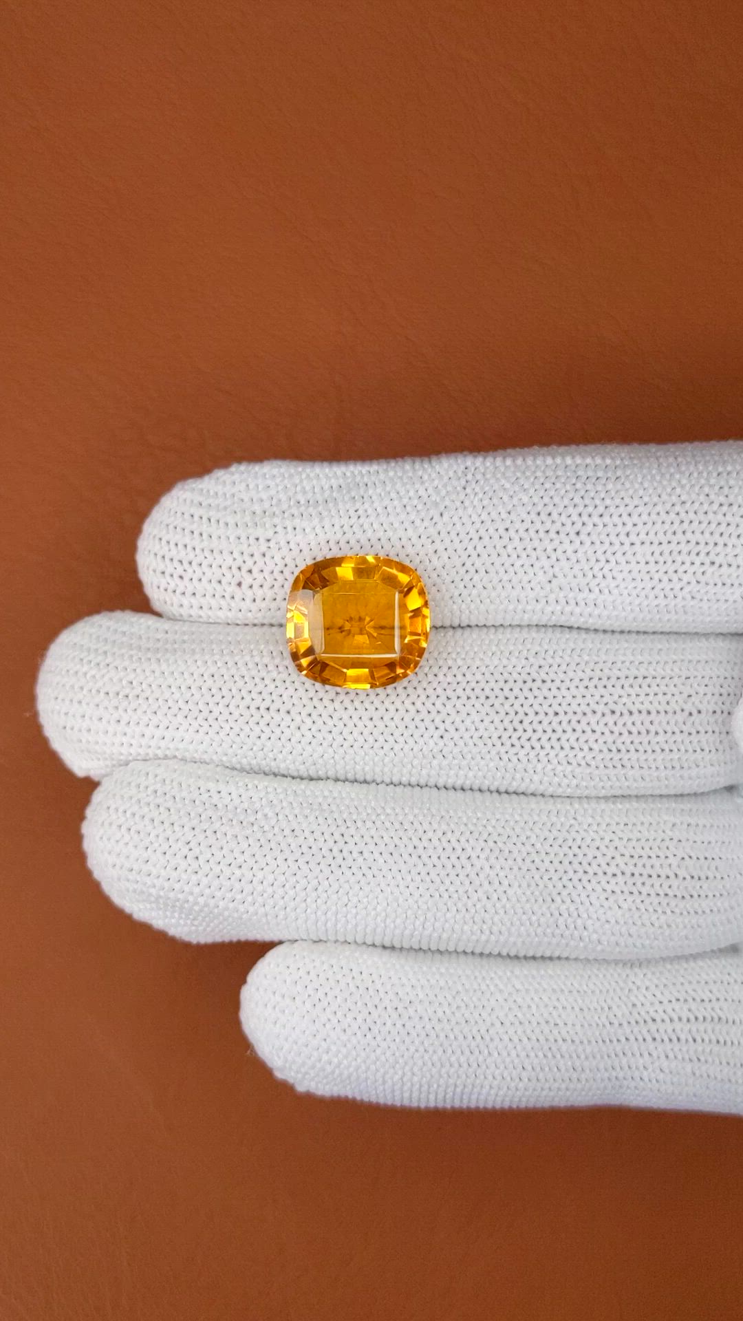 9.43 Ct. Yellowish Orange Citrine from Brazil Size Video