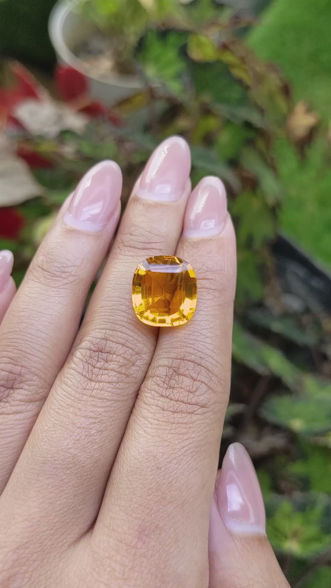 9.43 Ct. Yellowish Orange Citrine from Brazil Size Video