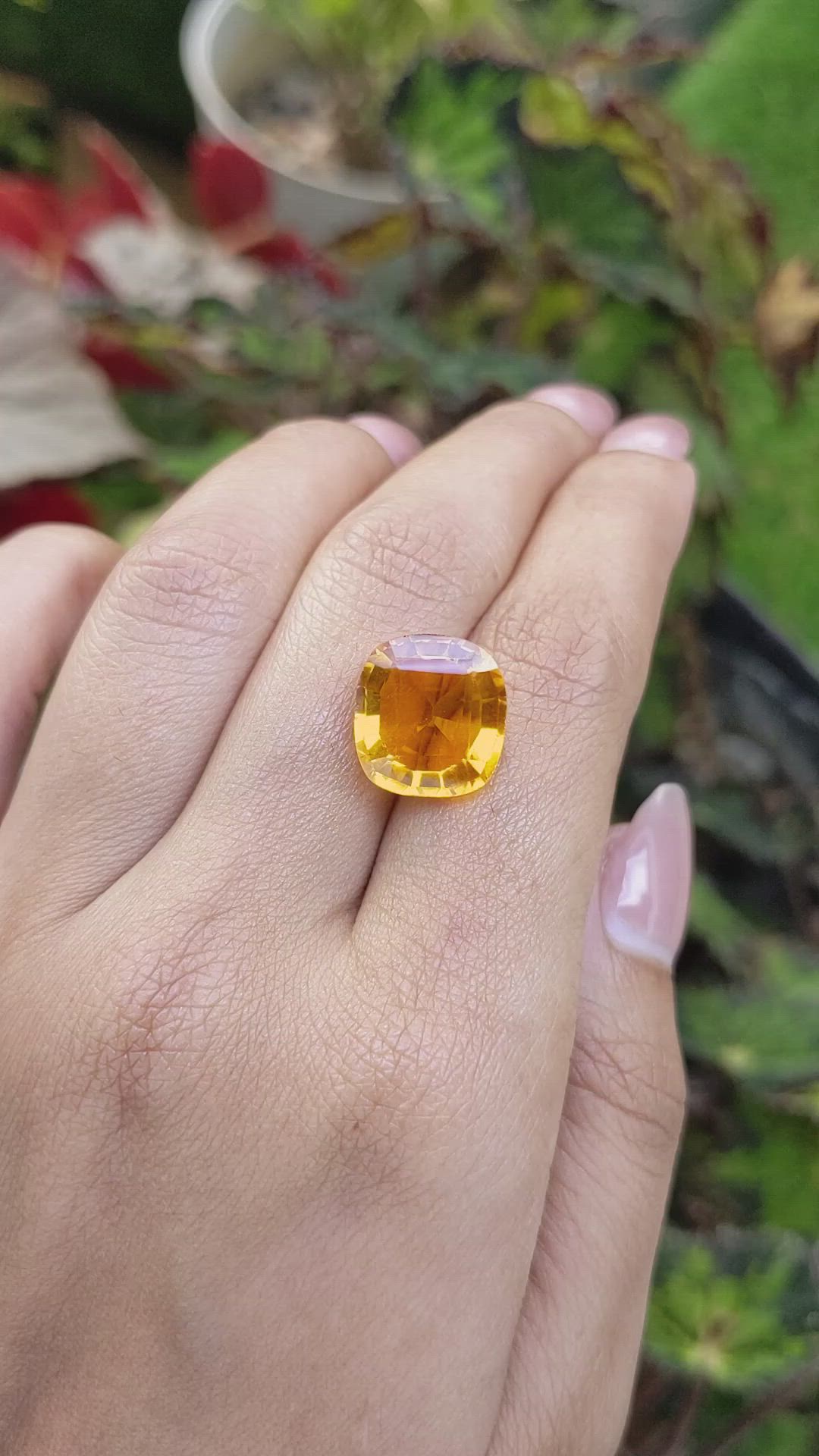 9.43 Ct. Yellowish Orange Citrine from Brazil Size Video