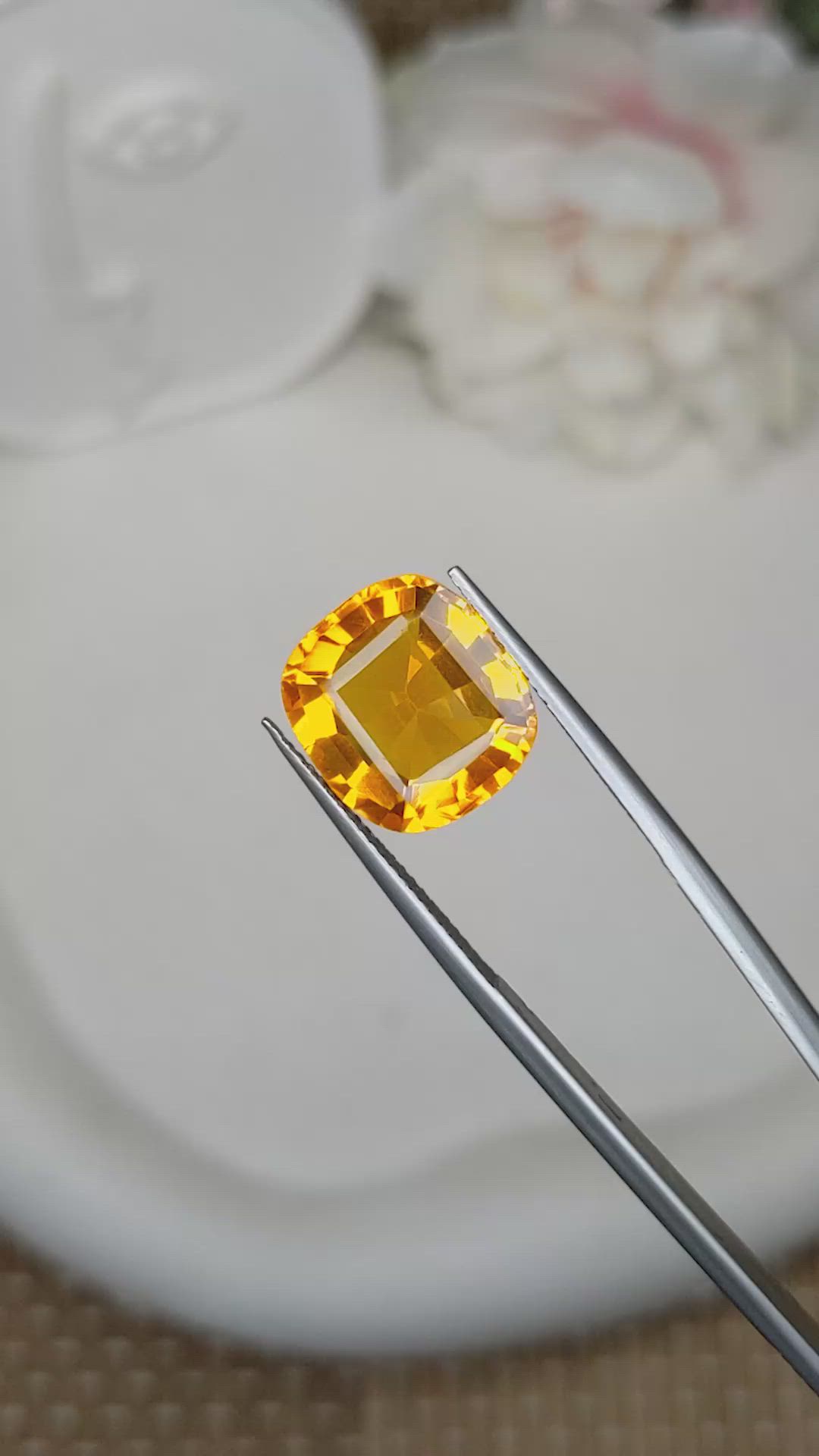 9.43 Ct. Yellowish Orange Citrine from Brazil Size Video