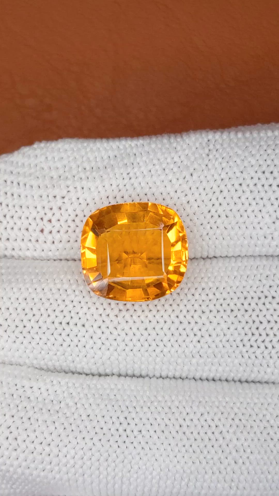 9.43 Ct. Yellowish Orange Citrine from Brazil Size Video