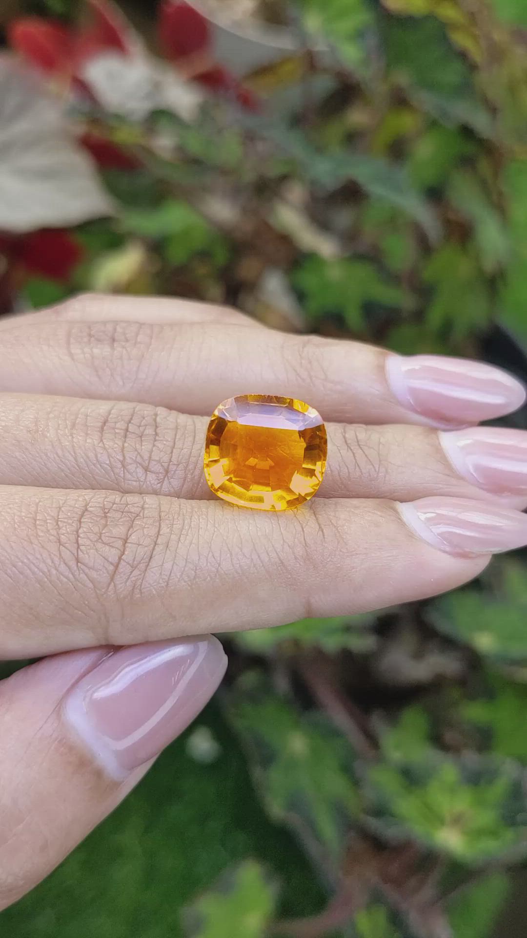 9.43 Ct. Yellowish Orange Citrine from Brazil Size Video