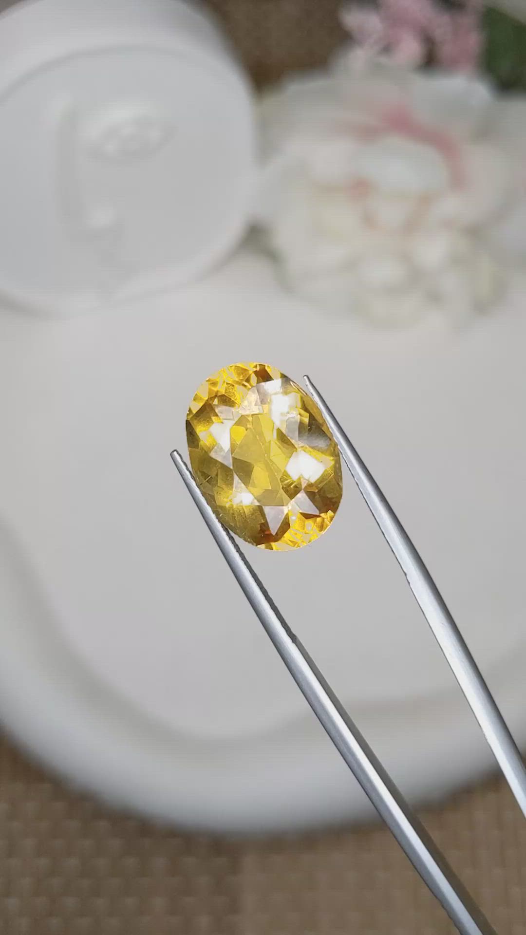 9.40 Ct. Yellow Citrine from Brazil Size Video