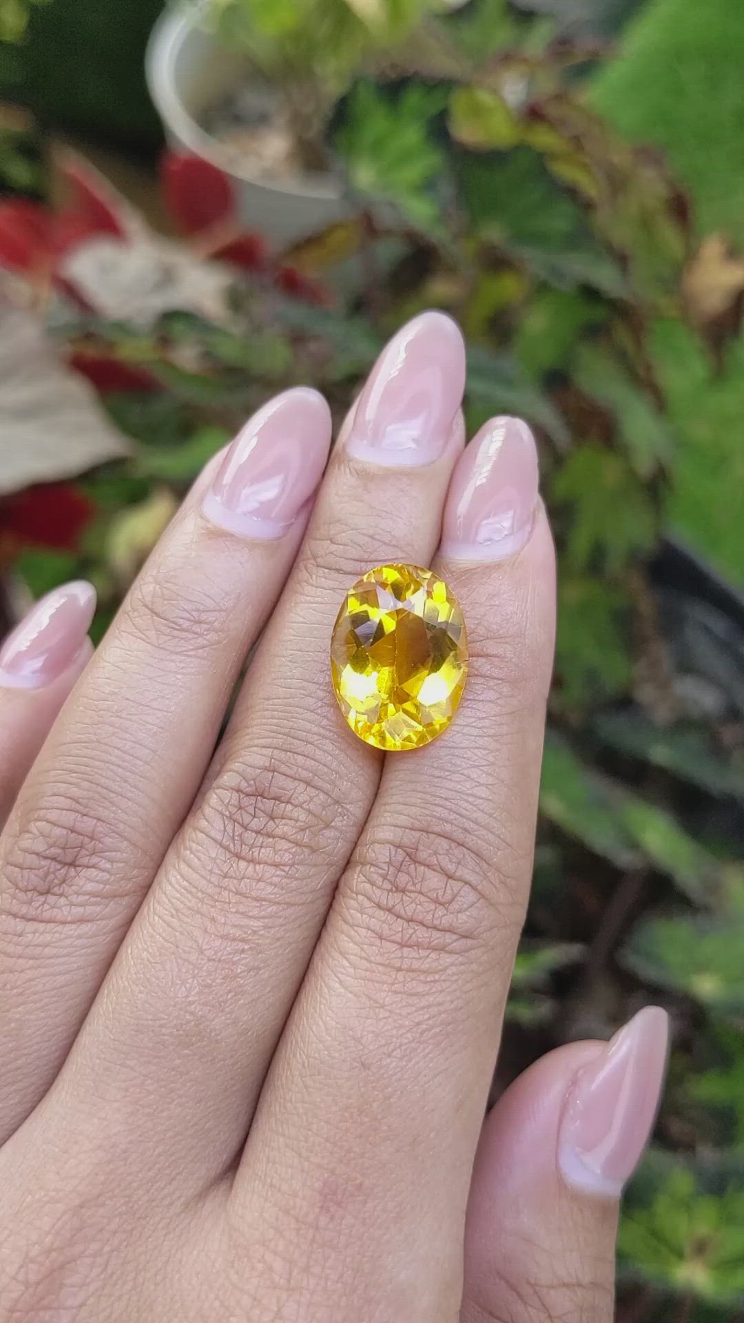 9.40 Ct. Yellow Citrine from Brazil Size Video