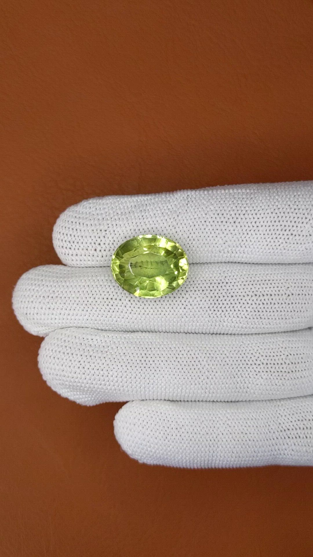 14.35 Ct. Yellowish Green Prasiolite from Brazil Size Video