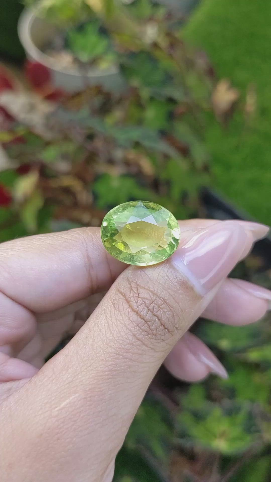 14.35 Ct. Yellowish Green Prasiolite from Brazil Size Video