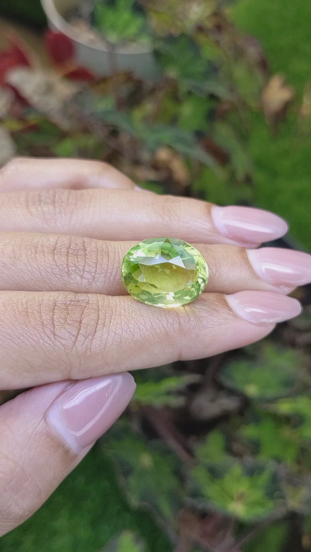14.35 Ct. Yellowish Green Prasiolite from Brazil Size Video
