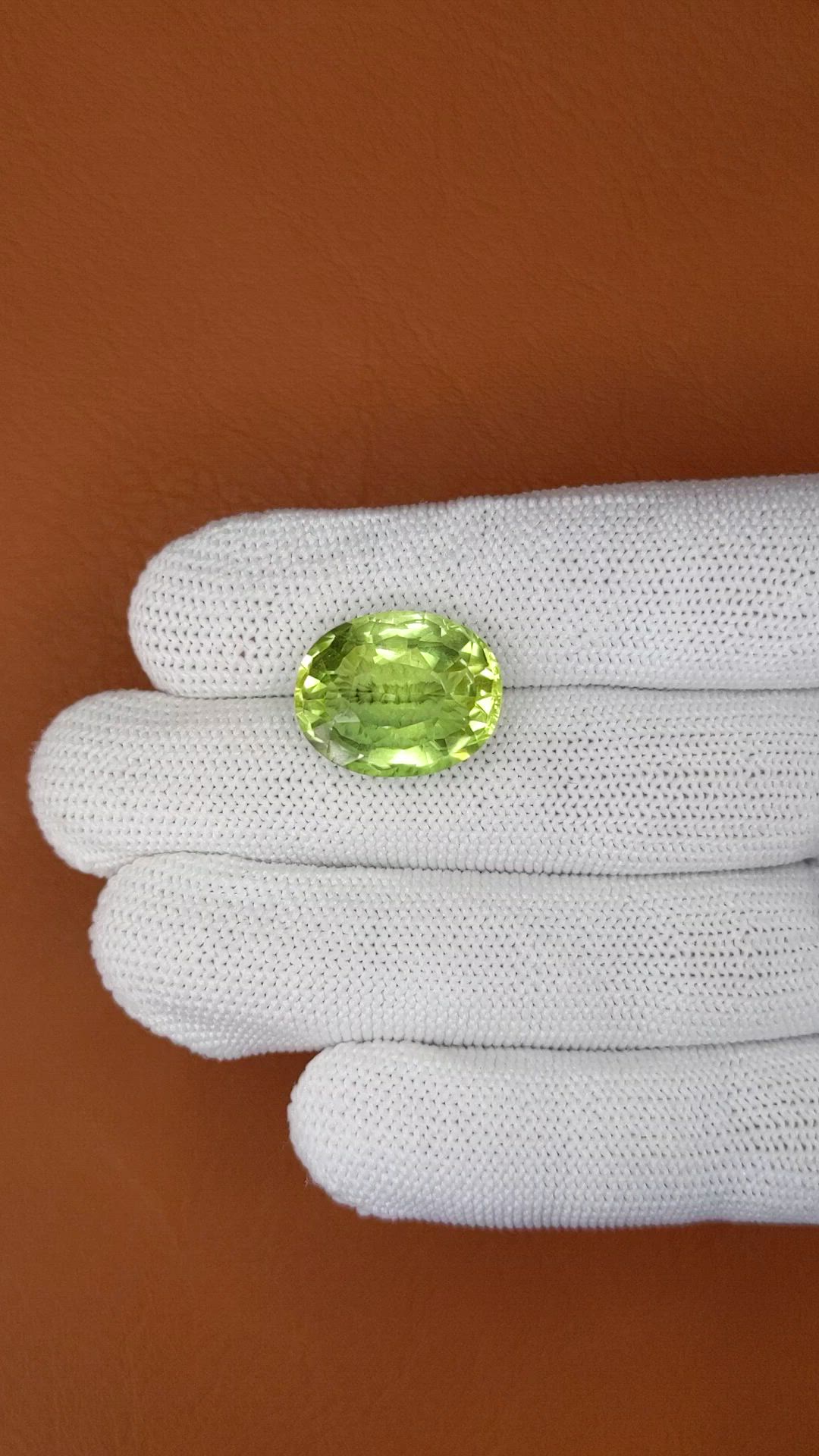 14.21 Ct. Yellowish Green Prasiolite from Brazil Size Video