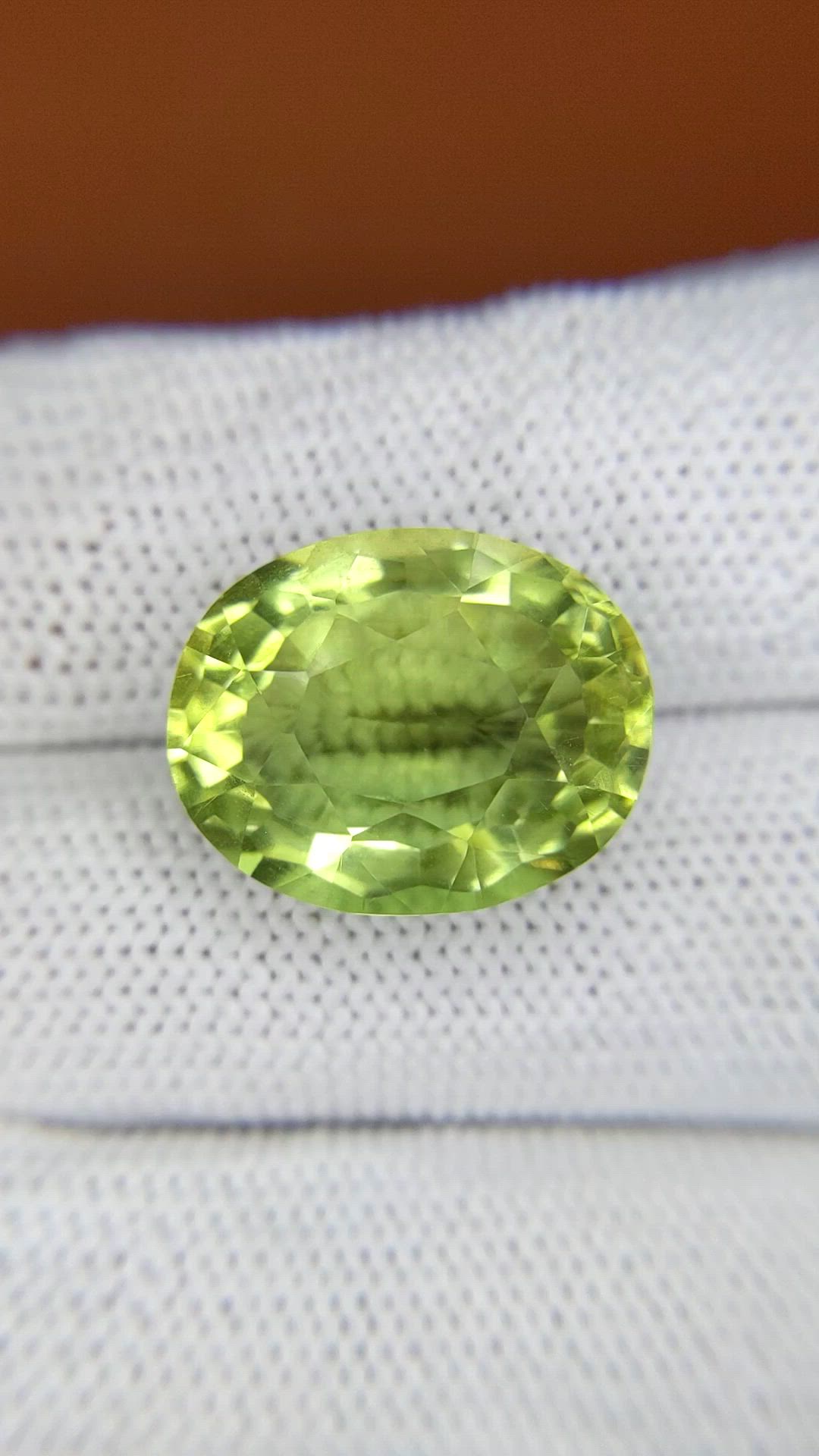 14.21 Ct. Yellowish Green Prasiolite from Brazil Size Video
