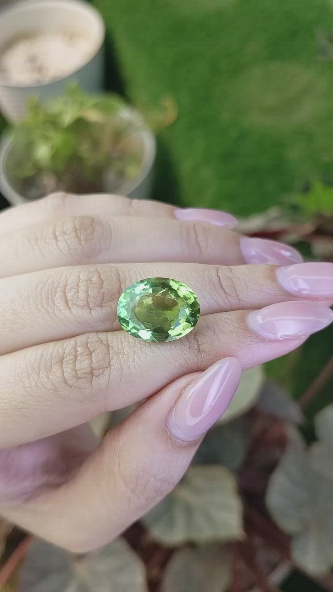 14.21 Ct. Yellowish Green Prasiolite from Brazil Size Video