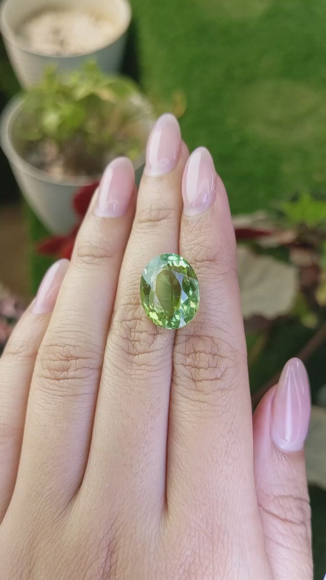 14.21 Ct. Yellowish Green Prasiolite from Brazil Size Video