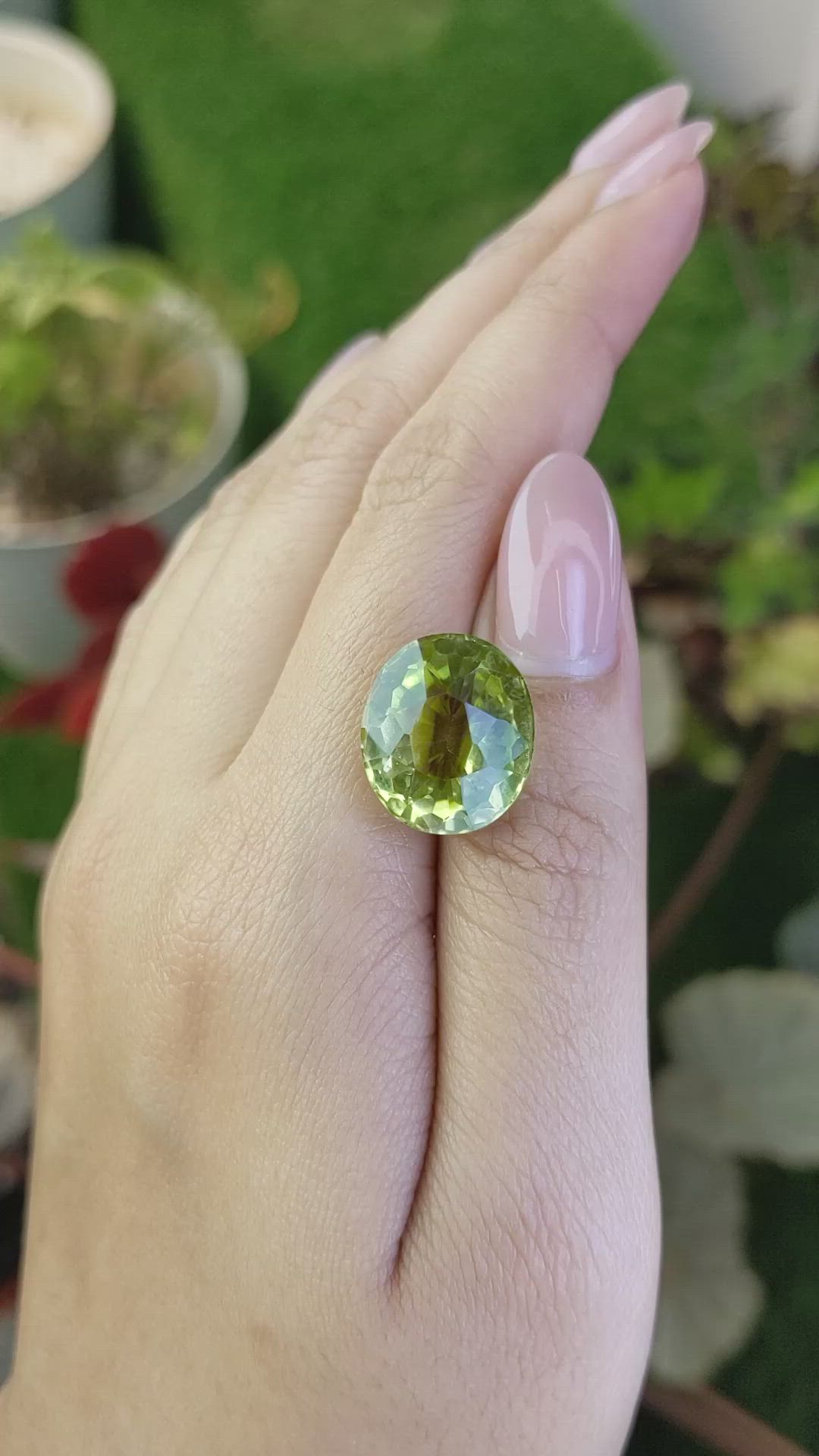 13.02 Ct. Yellowish Green Prasiolite from Brazil Size Video
