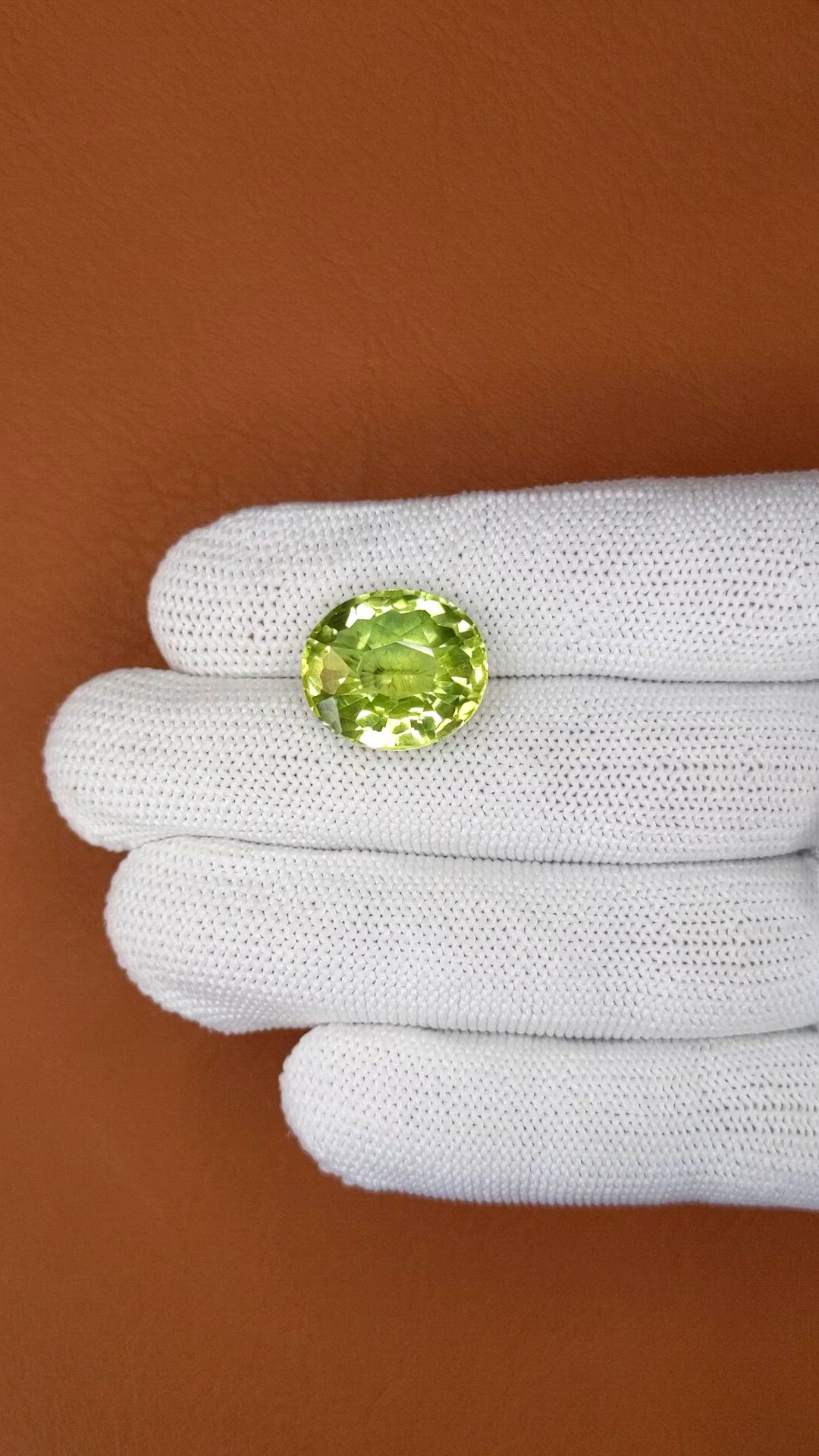 13.02 Ct. Yellowish Green Prasiolite from Brazil Size Video
