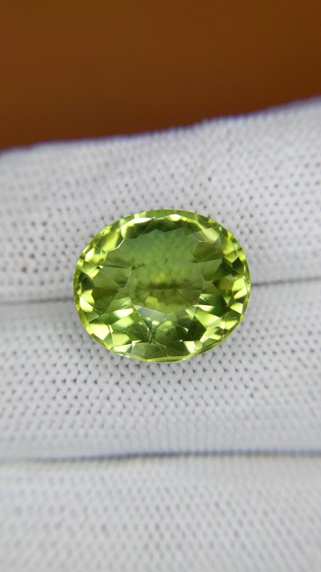 13.02 Ct. Yellowish Green Prasiolite from Brazil Size Video