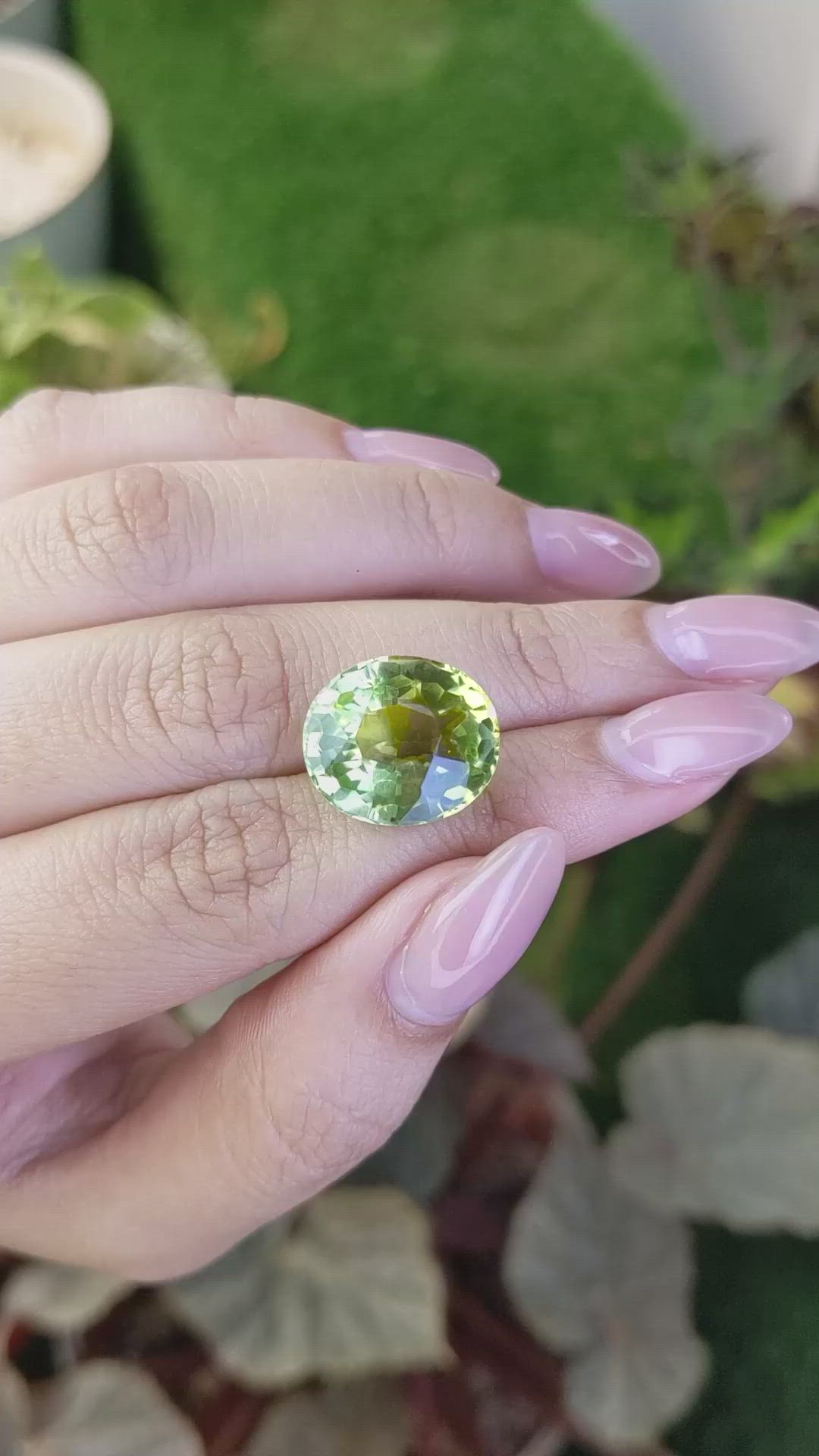 13.02 Ct. Yellowish Green Prasiolite from Brazil Size Video