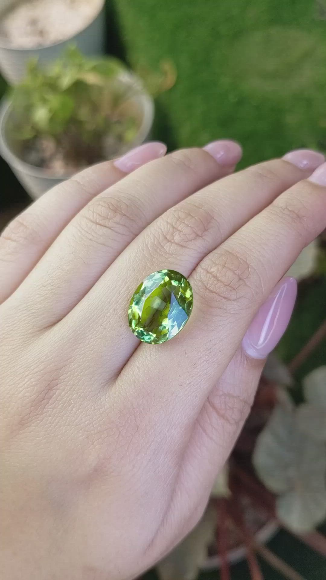 10.45 Ct. Green Prasiolite from Brazil Size Video