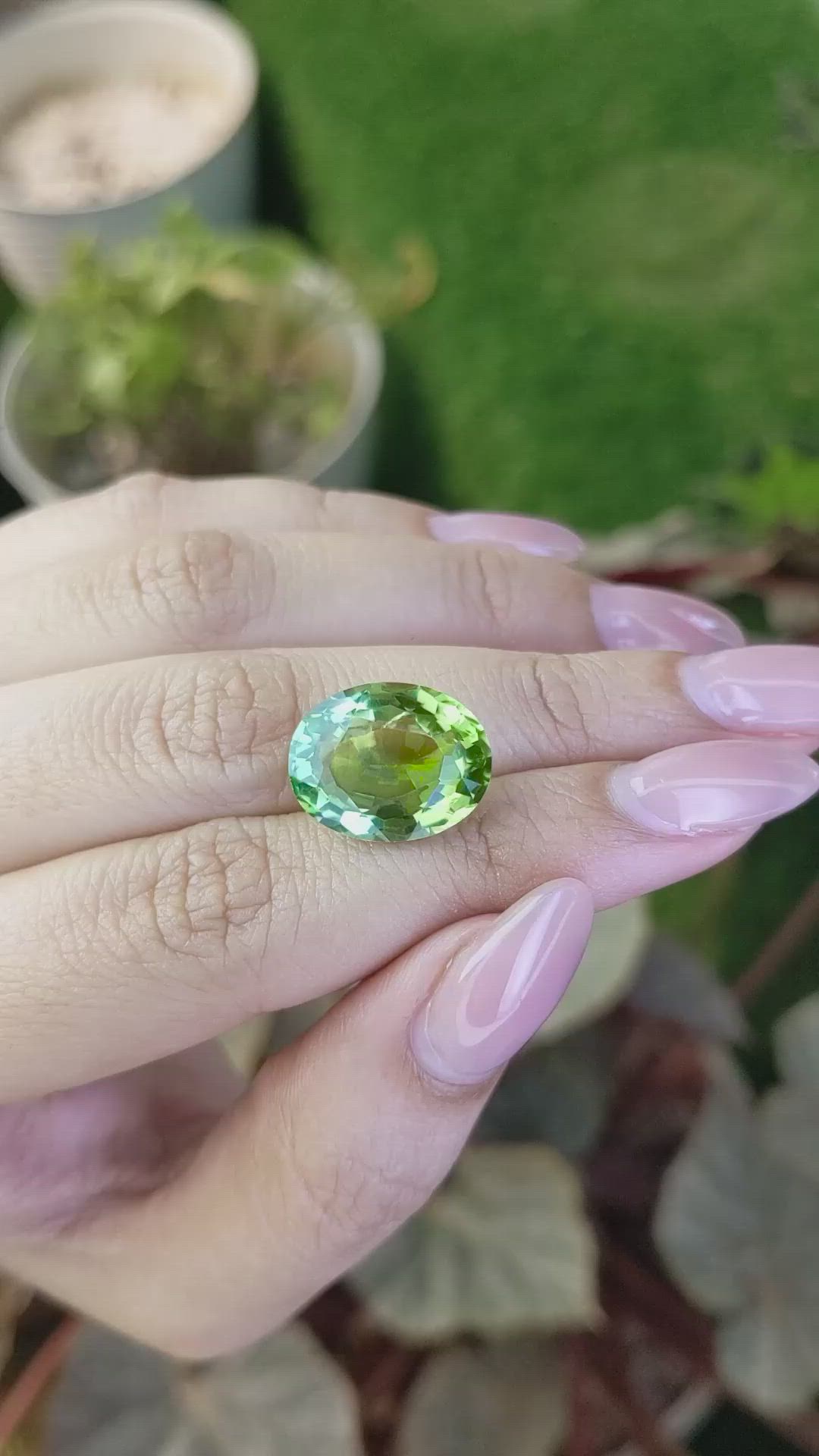 10.45 Ct. Green Prasiolite from Brazil Size Video