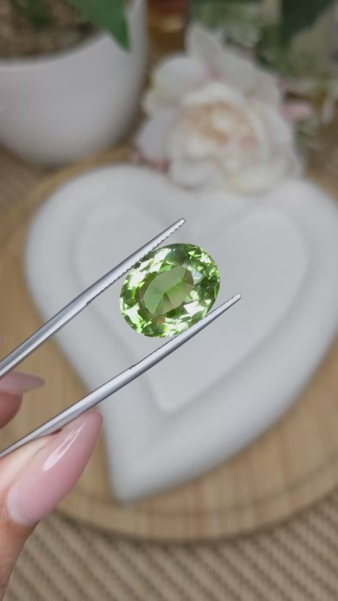 10.45 Ct. Green Prasiolite from Brazil Size Video