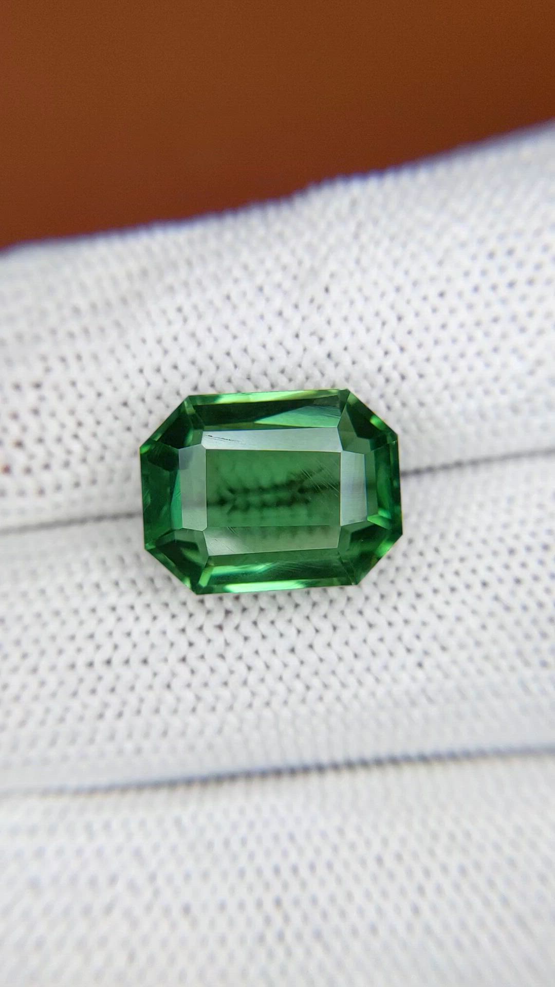 7.53 Ct. Bluish Green Prasiolite from Brazil Size Video