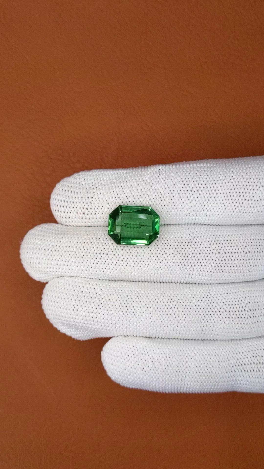 7.53 Ct. Bluish Green Prasiolite from Brazil Size Video