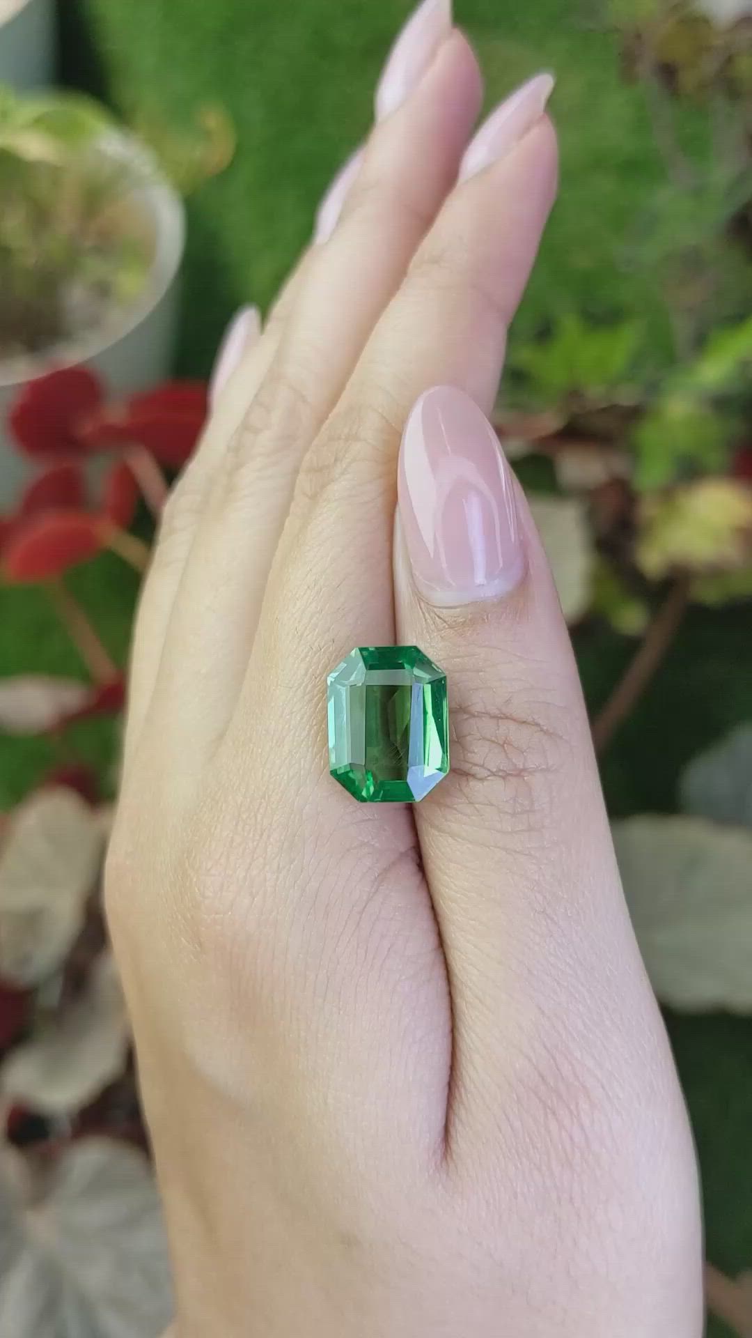 7.53 Ct. Bluish Green Prasiolite from Brazil Size Video