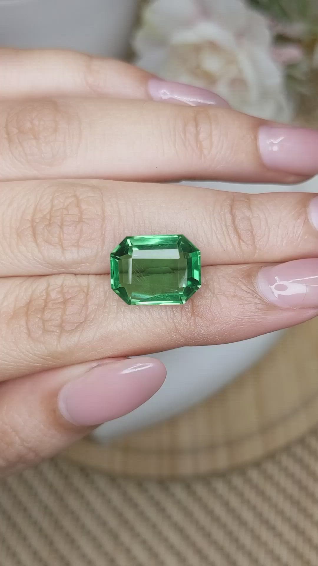 11.12 Ct. Green Prasiolite from Brazil Size Video