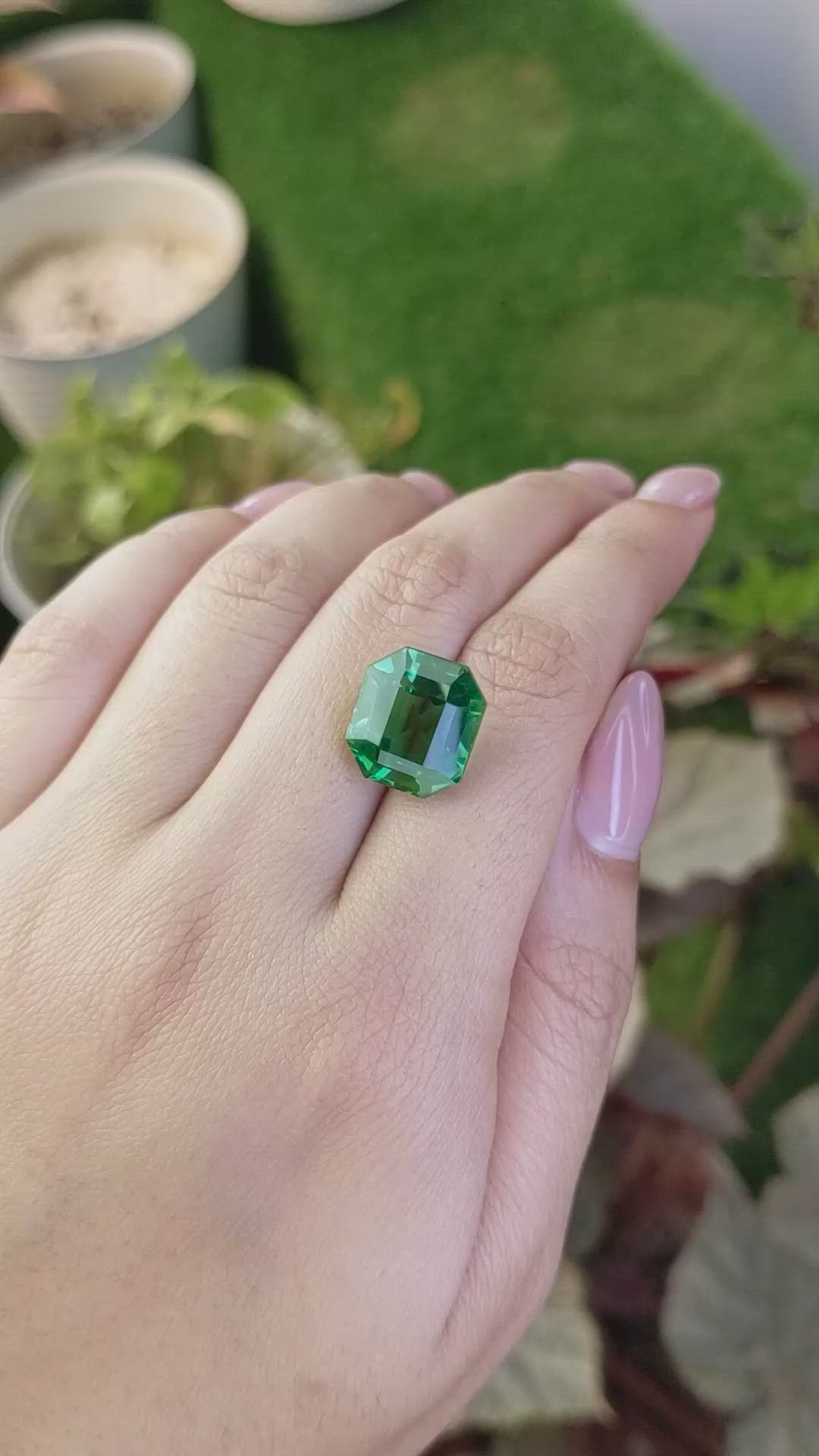 10.92 Ct. Bluish Green Prasiolite from Brazil Size Video