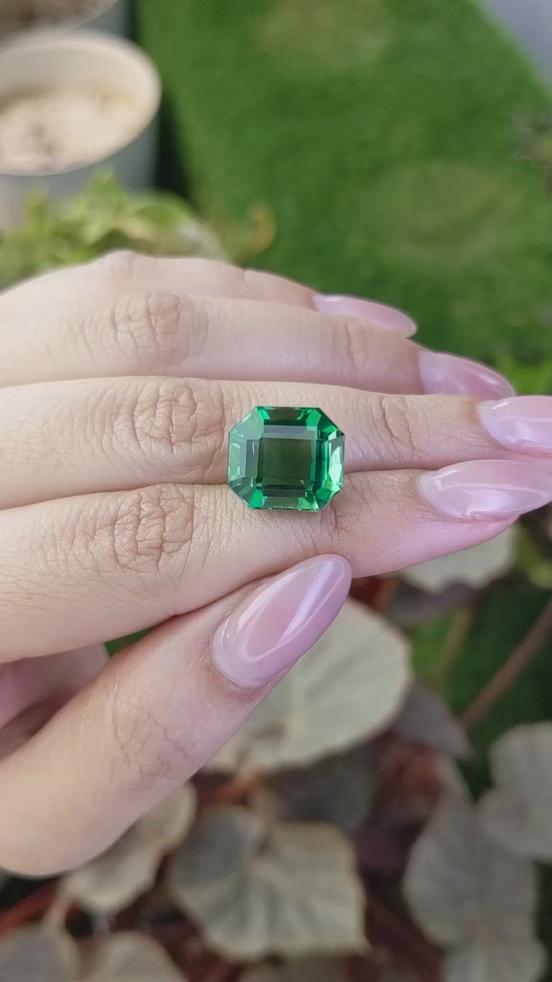 10.92 Ct. Bluish Green Prasiolite from Brazil Size Video