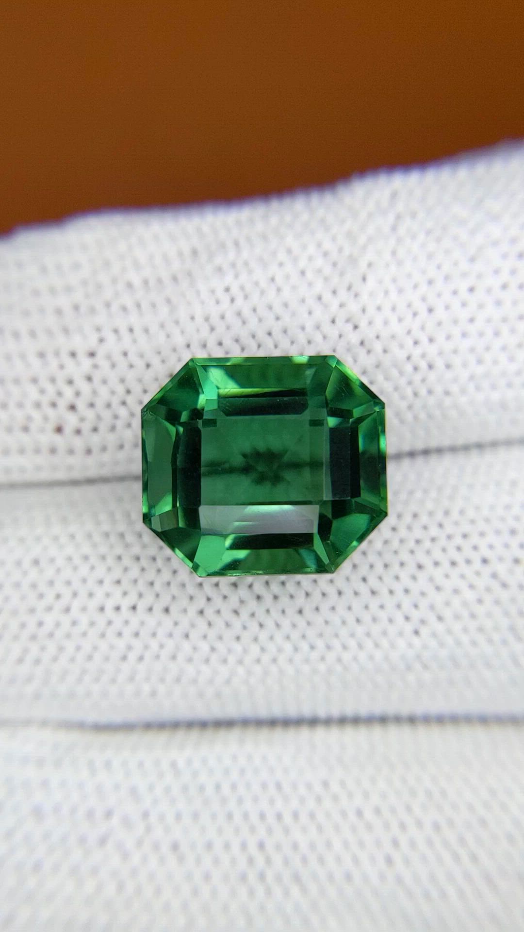 10.92 Ct. Bluish Green Prasiolite from Brazil Size Video