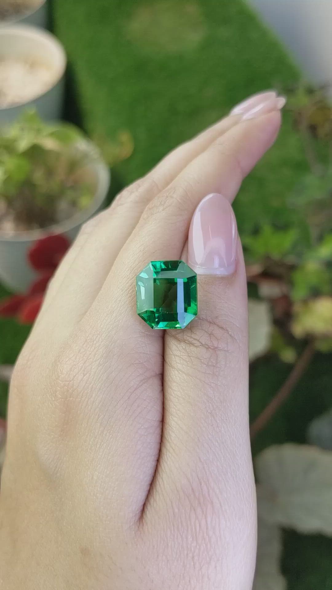 10.92 Ct. Bluish Green Prasiolite from Brazil Size Video