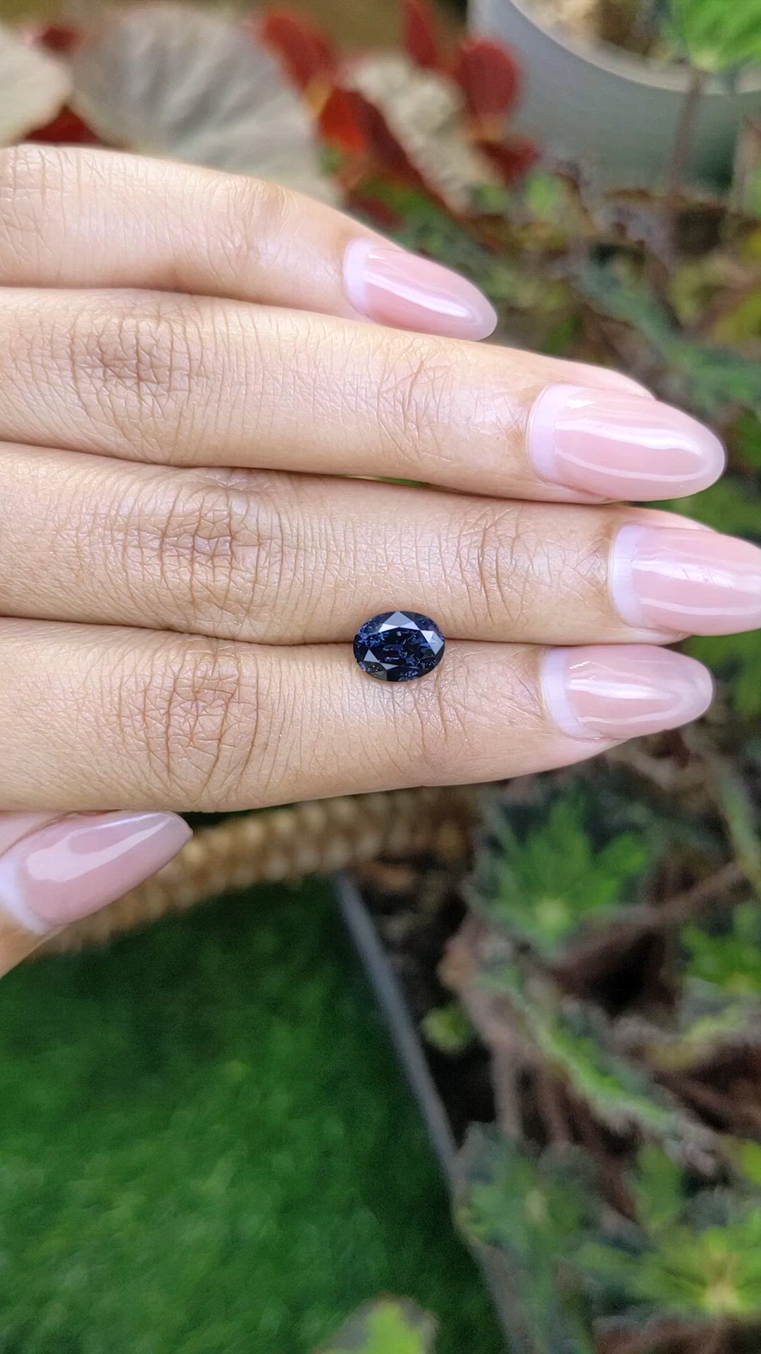 2.08 Ct. Purplish Blue Spinel from Ceylon (Sri Lanka) Size Video