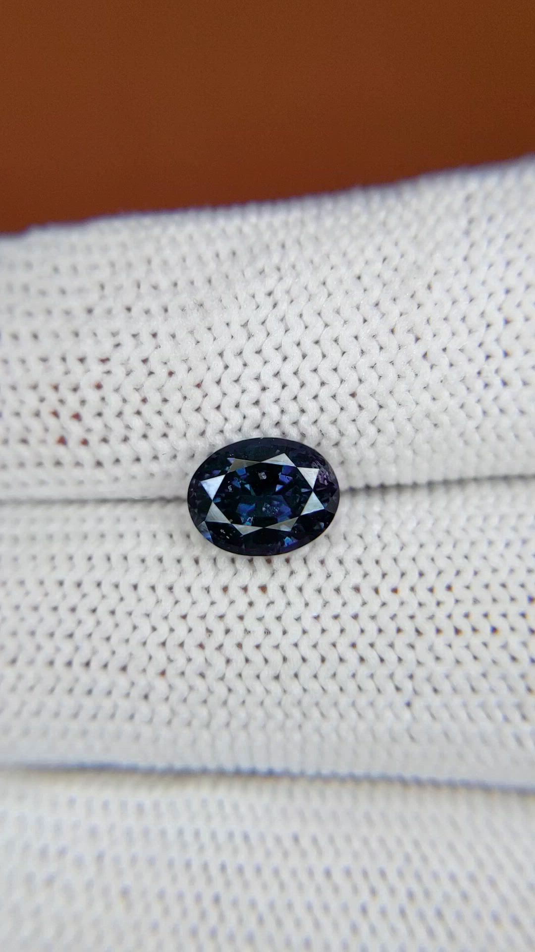 2.08 Ct. Purplish Blue Spinel from Ceylon (Sri Lanka) Size Video