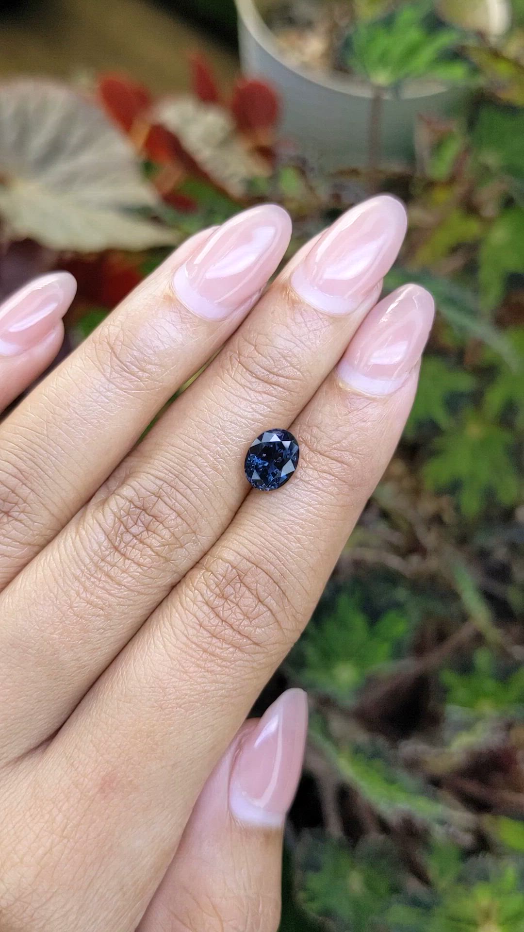 2.08 Ct. Purplish Blue Spinel from Ceylon (Sri Lanka) Size Video