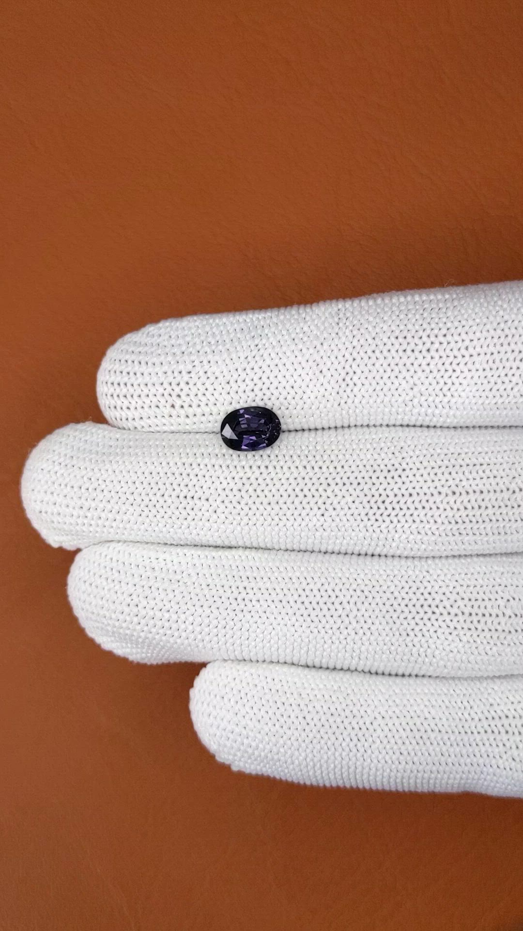 1.32 Ct. Purple Spinel from Ceylon (Sri Lanka) Size Video