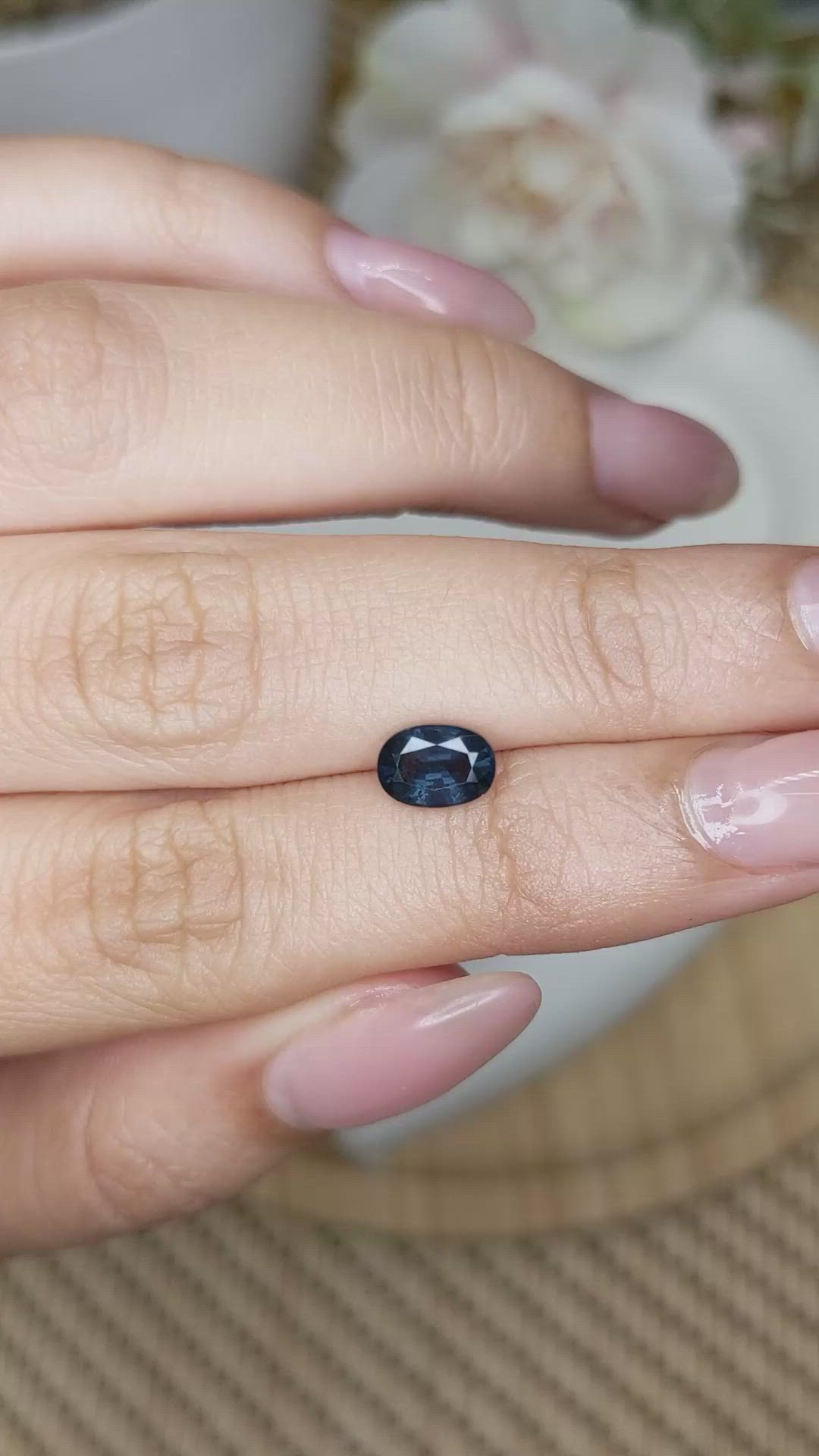 1.02 Ct. Blue Spinel from Ceylon (Sri Lanka) Size Video