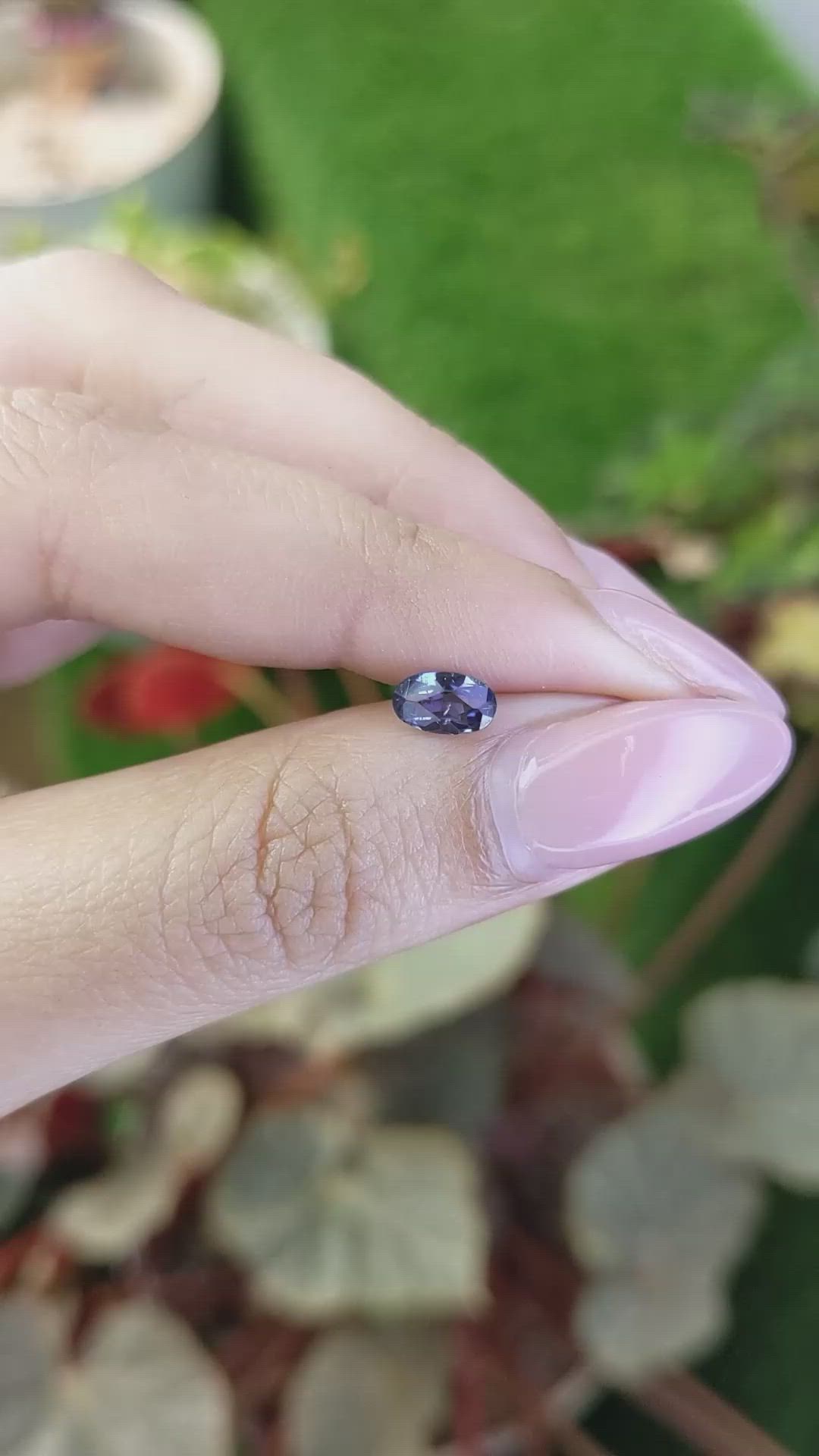 0.57 Ct. Purplish Blue Spinel from Ceylon (Sri Lanka) Size Video
