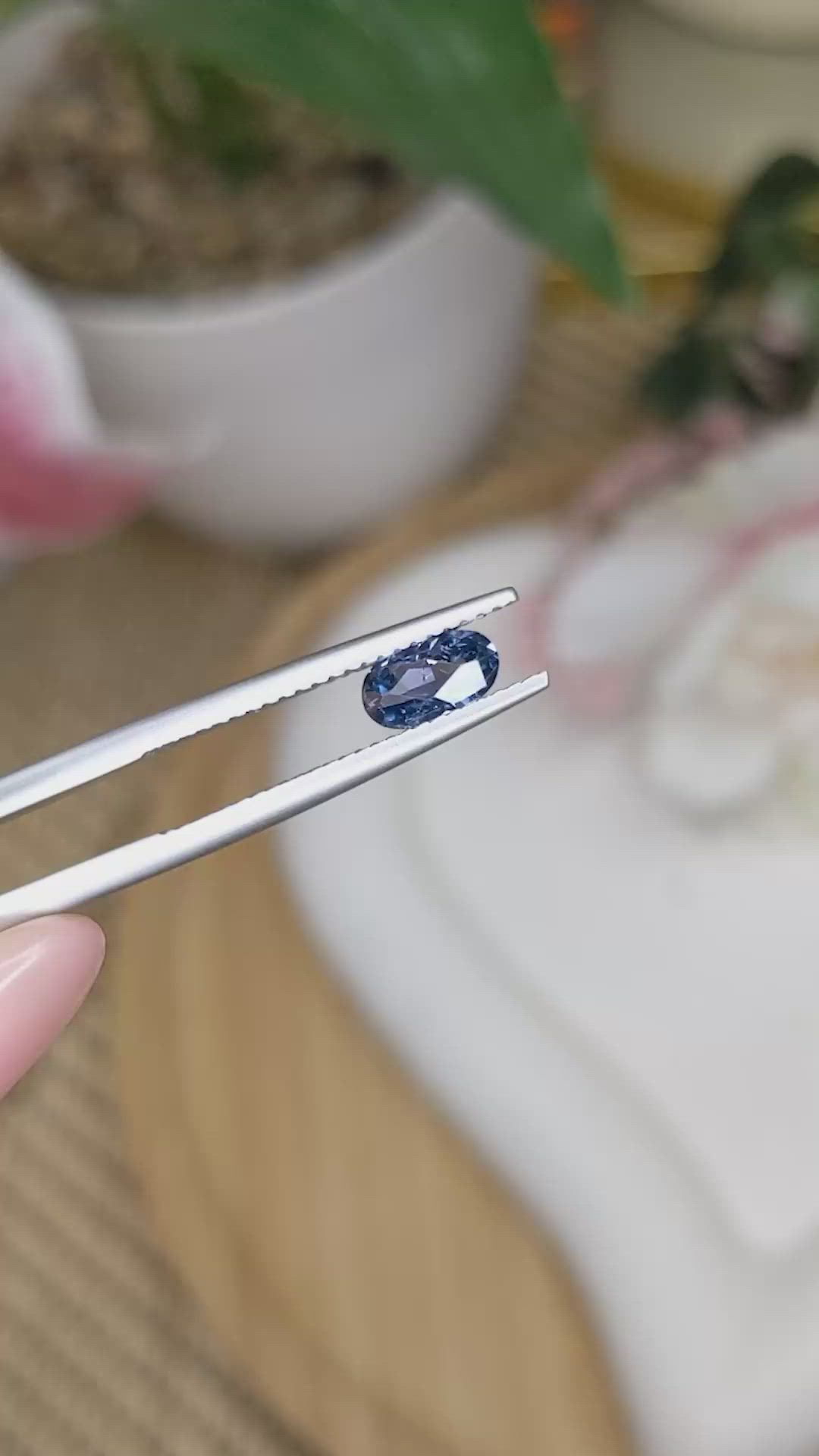 0.57 Ct. Purplish Blue Spinel from Ceylon (Sri Lanka) Size Video