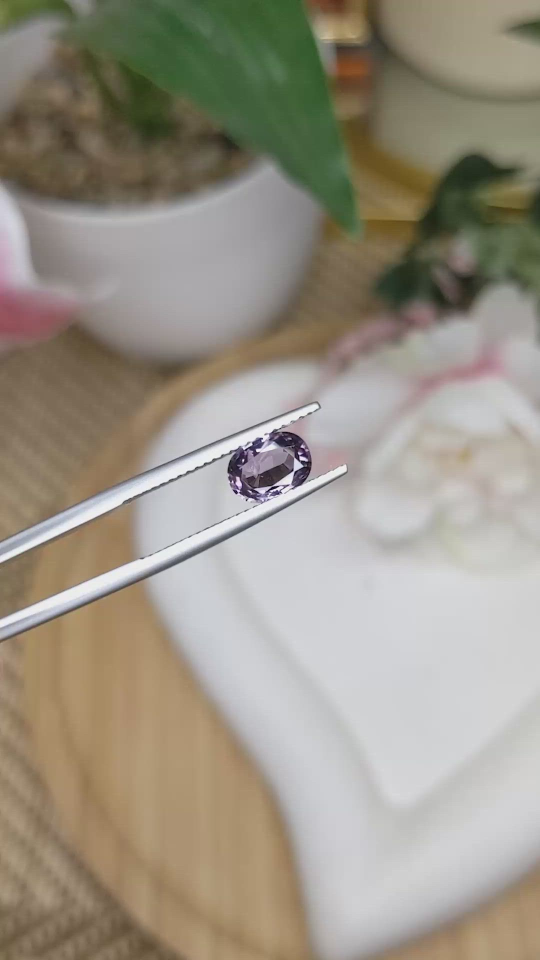 1.17 Ct. Purplish Pink Spinel from Ceylon (Sri Lanka) Size Video