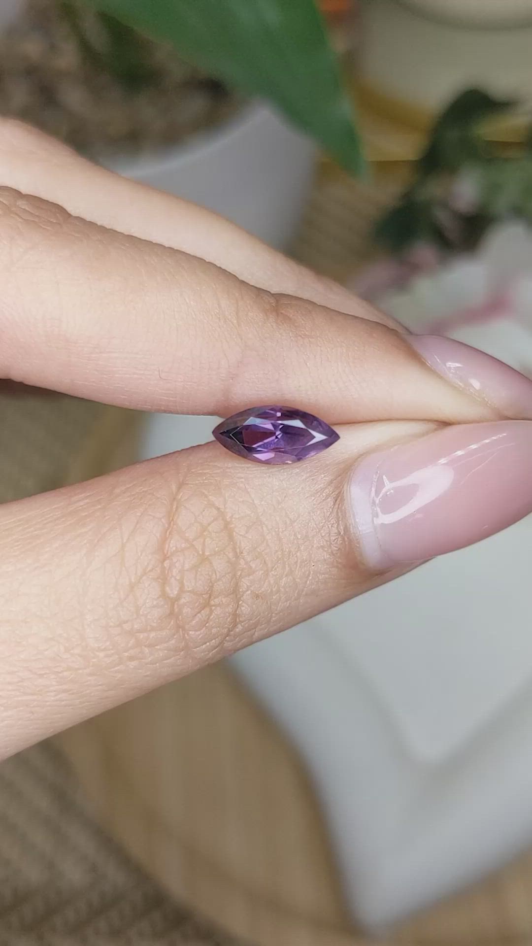 1.32 Ct. Pinkish Purple Spinel from Ceylon (Sri Lanka) Size Video