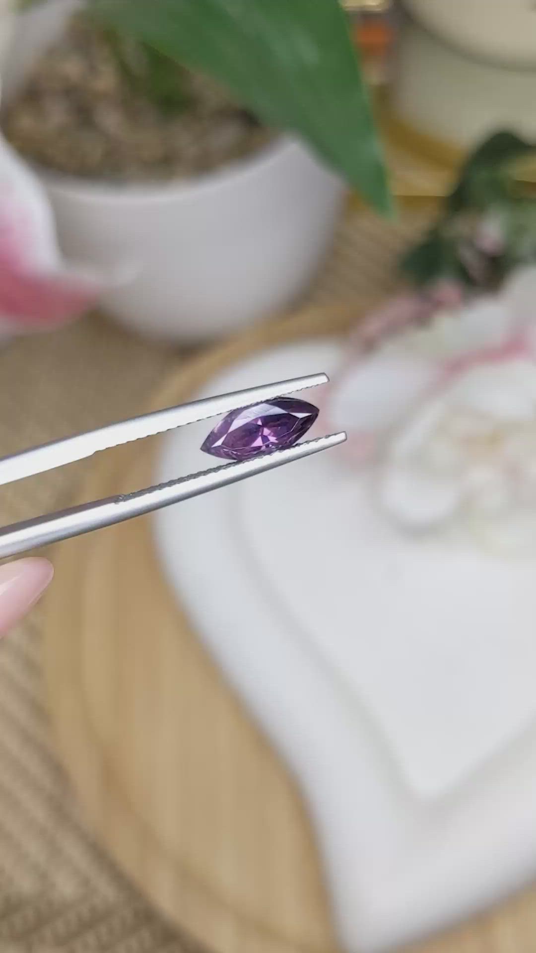 1.32 Ct. Pinkish Purple Spinel from Ceylon (Sri Lanka) Size Video